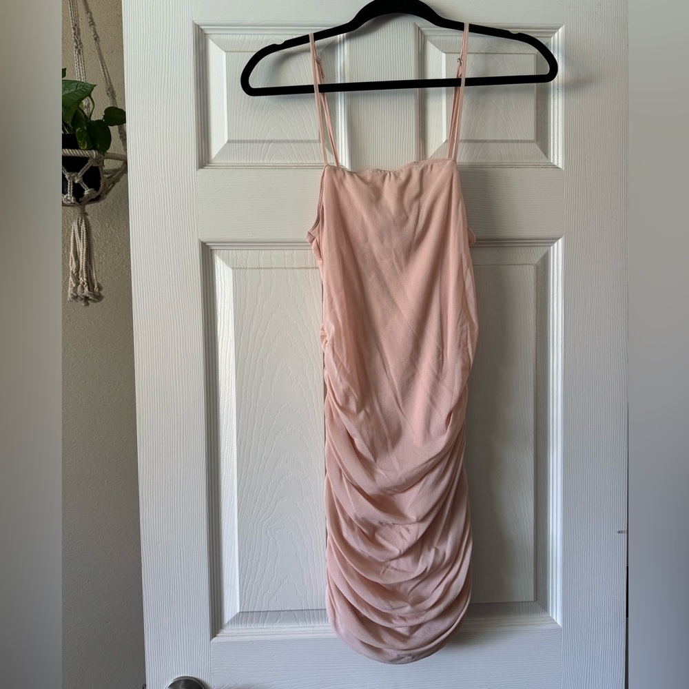 SHEIN Pink Ruched Mini Dress